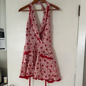 Rose Patterned Apron Dress